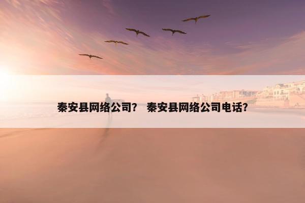 秦安县网络公司？ 秦安县网络公司电话？
