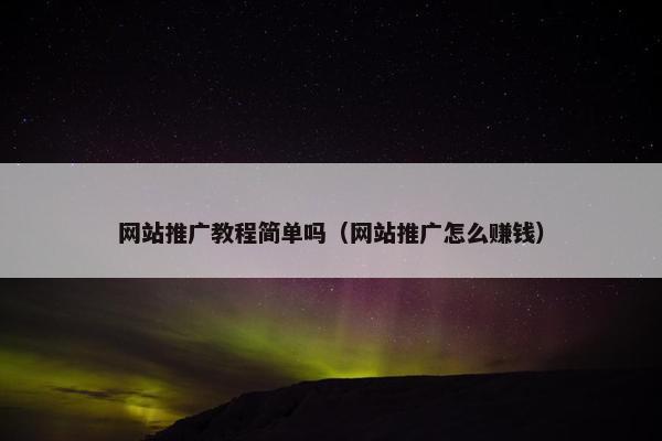 网站推广教程简单吗（网站推广怎么赚钱）