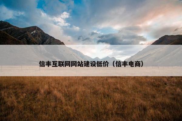 信丰互联网网站建设低价（信丰电商）