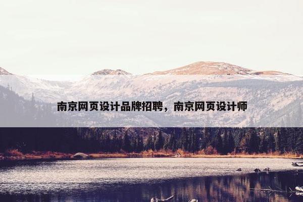南京网页设计品牌招聘，南京网页设计师