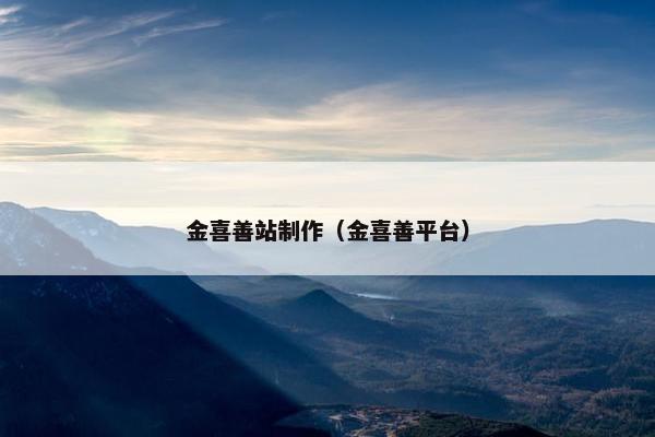 金喜善站制作（金喜善平台）