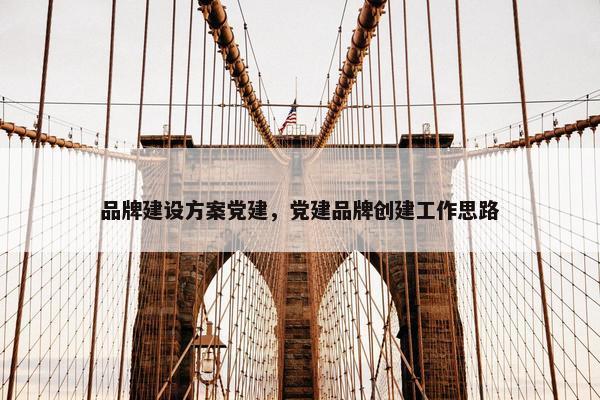 品牌建设方案党建，党建品牌创建工作思路