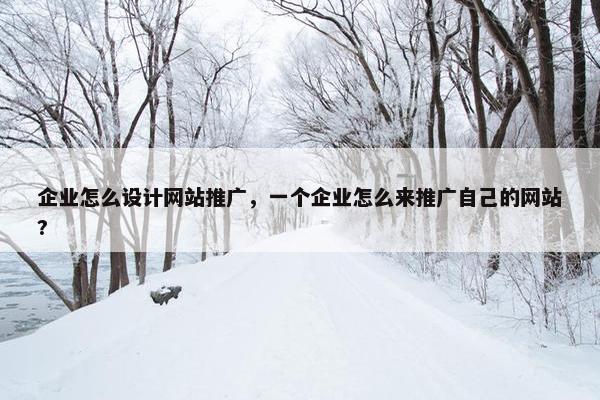 企业怎么设计网站推广，一个企业怎么来推广自己的网站?