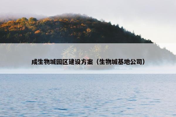 成生物城园区建设方案（生物城基地公司）