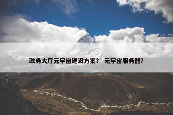政务大厅元宇宙建设方案？ 元宇宙服务器？