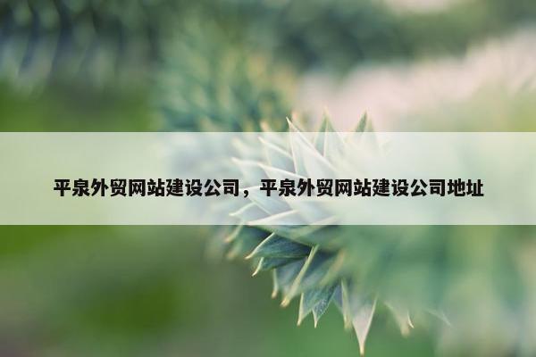 平泉外贸网站建设公司，平泉外贸网站建设公司地址