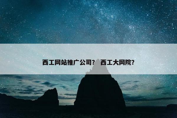 西工网站推广公司？ 西工大网院？