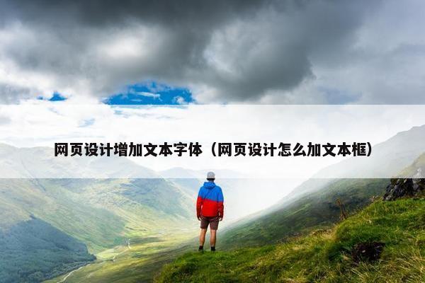 网页设计增加文本字体（网页设计怎么加文本框）