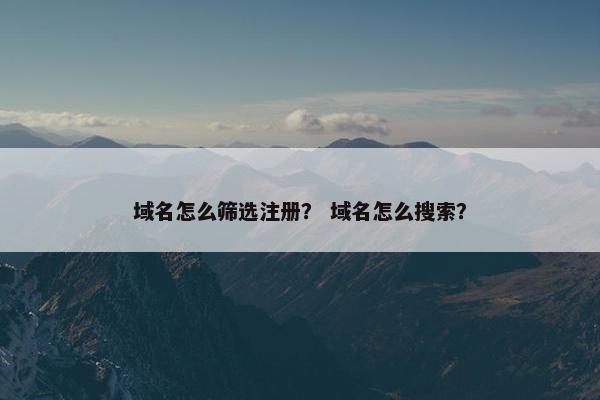 域名怎么筛选注册？ 域名怎么搜索？