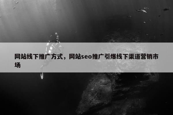 网站线下推广方式，网站seo推广引爆线下渠道营销市场