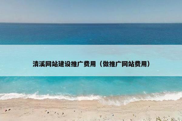 清溪网站建设推广费用（做推广网站费用）