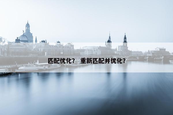 匹配优化？ 重新匹配并优化？