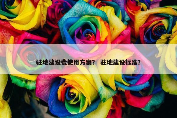 驻地建设费使用方案？ 驻地建设标准？