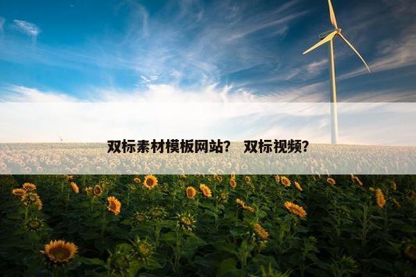 双标素材模板网站？ 双标视频？