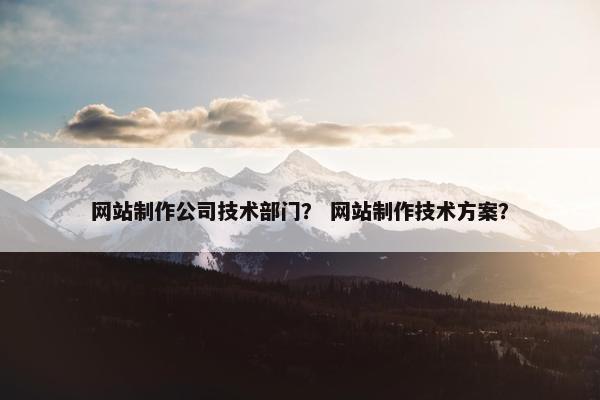 网站制作公司技术部门？ 网站制作技术方案？