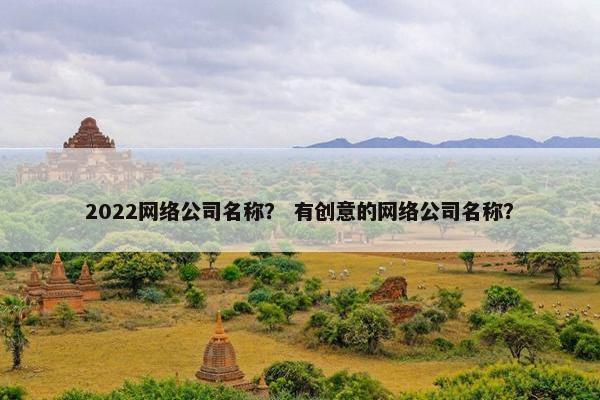 2022网络公司名称？ 有创意的网络公司名称？