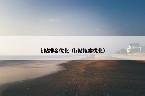 b站排名优化（b站搜索优化）