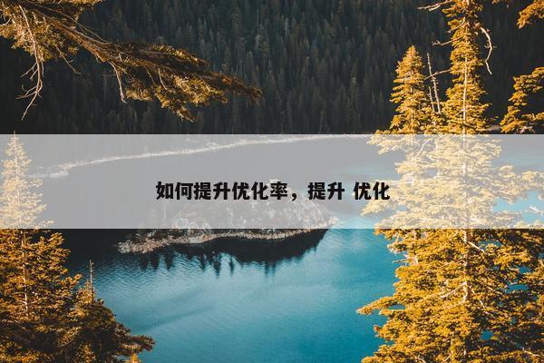 如何提升优化率，提升 优化