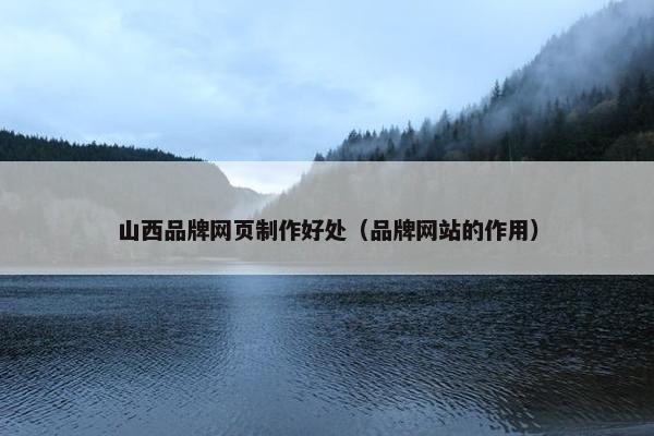 山西品牌网页制作好处（品牌网站的作用）