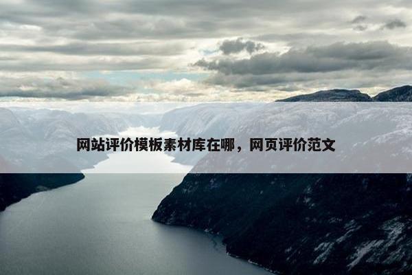 网站评价模板素材库在哪，网页评价范文