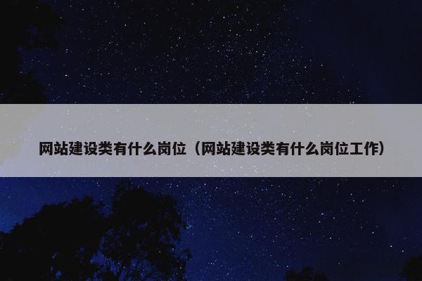 网站建设类有什么岗位（网站建设类有什么岗位工作）