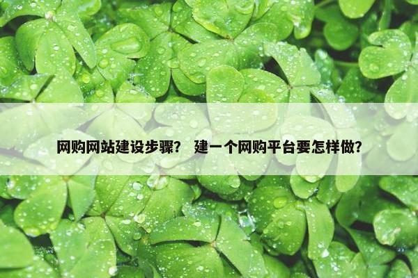网购网站建设步骤？ 建一个网购平台要怎样做？