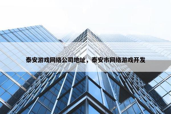 泰安游戏网络公司地址，泰安市网络游戏开发
