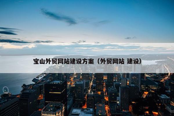 宝山外贸网站建设方案（外贸网站 建设）