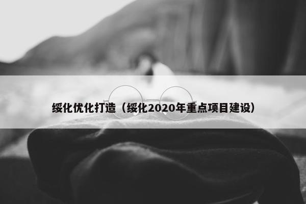 绥化优化打造（绥化2020年重点项目建设）