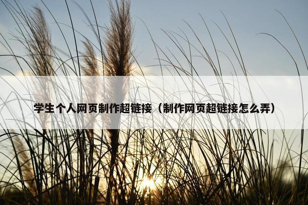 学生个人网页制作超链接（制作网页超链接怎么弄）