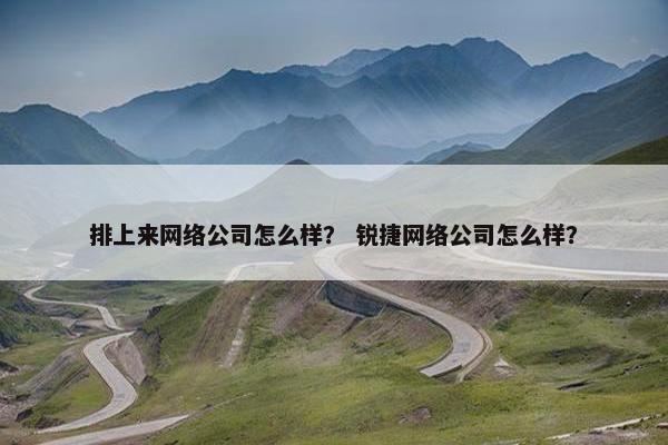 排上来网络公司怎么样？ 锐捷网络公司怎么样？