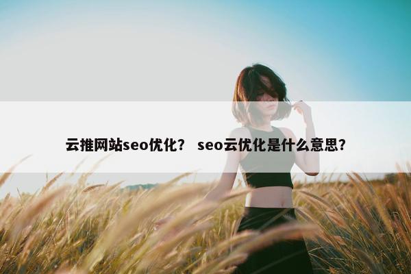 云推网站seo优化？ seo云优化是什么意思？
