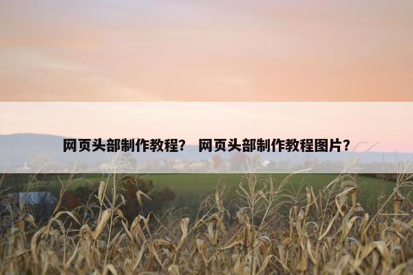 网页头部制作教程？ 网页头部制作教程图片？