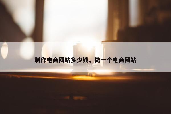 制作电商网站多少钱，做一个电商网站