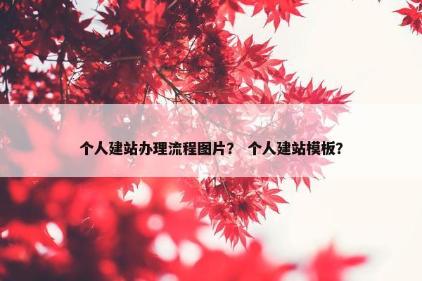 个人建站办理流程图片？ 个人建站模板？