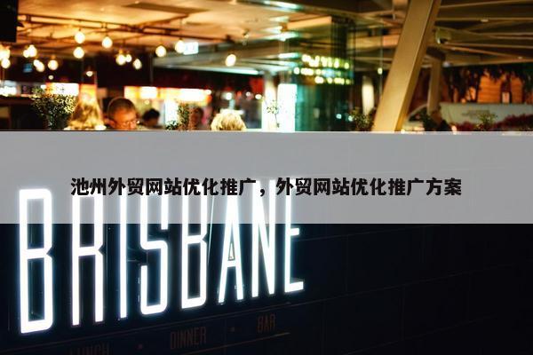 池州外贸网站优化推广，外贸网站优化推广方案