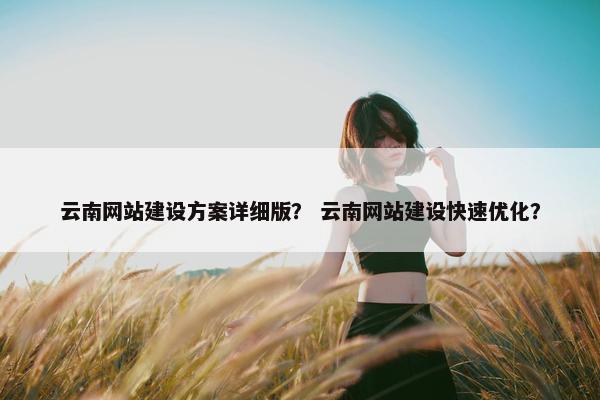 云南网站建设方案详细版？ 云南网站建设快速优化？