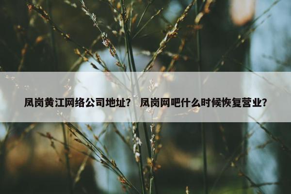 凤岗黄江网络公司地址？ 凤岗网吧什么时候恢复营业？