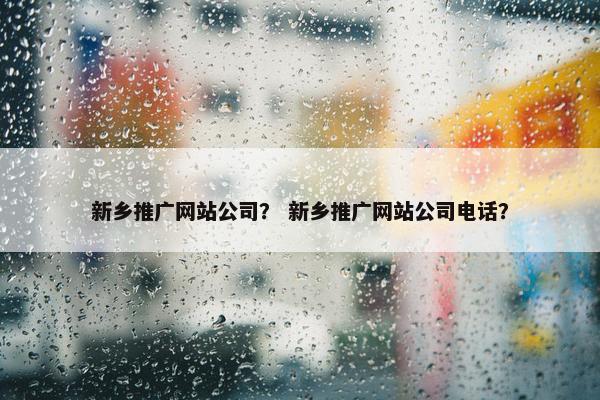 新乡推广网站公司？ 新乡推广网站公司电话？