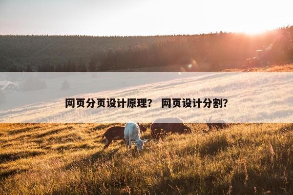网页分页设计原理？ 网页设计分割？