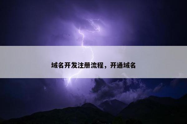 域名开发注册流程，开通域名