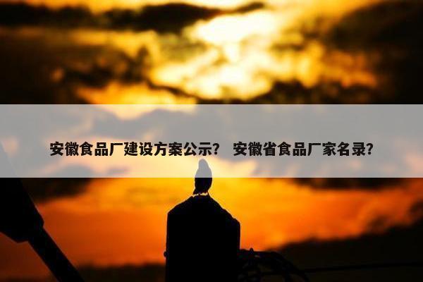 安徽食品厂建设方案公示？ 安徽省食品厂家名录？
