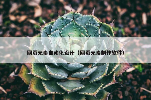 网页元素自动化设计（网页元素制作软件）