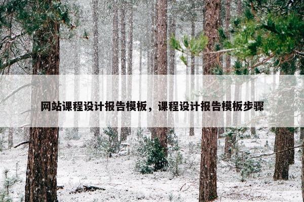 网站课程设计报告模板，课程设计报告模板步骤