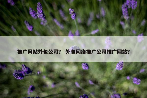 推广网站外包公司？ 外包网络推广公司推广网站？