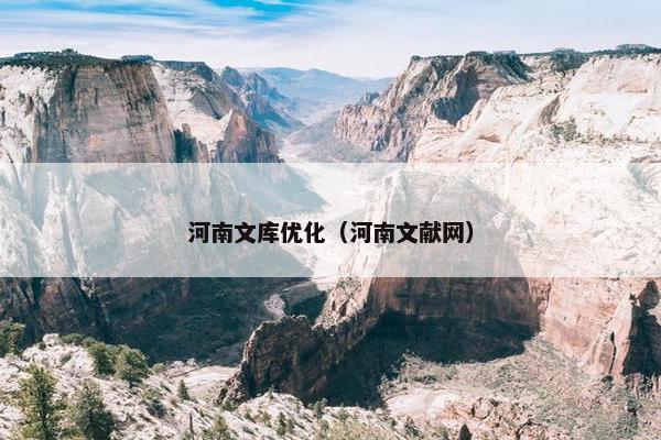 河南文库优化（河南文献网）