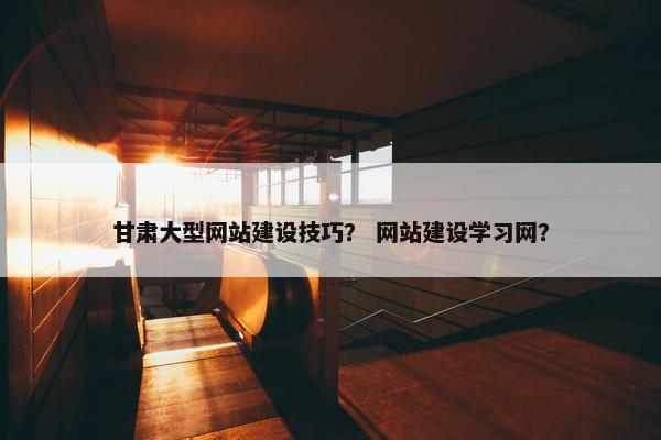 甘肃大型网站建设技巧？ 网站建设学习网？