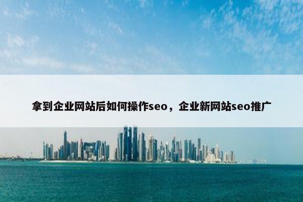 拿到企业网站后如何操作seo，企业新网站seo推广