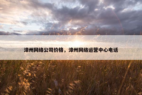 漳州网络公司价格，漳州网络运营中心电话