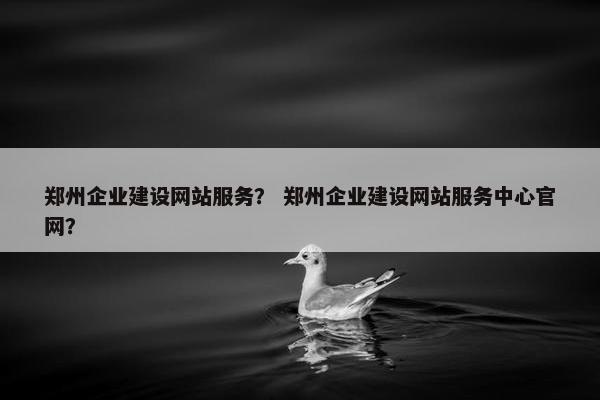 郑州企业建设网站服务？ 郑州企业建设网站服务中心官网？